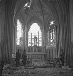 Unidentified infantrymen of the 9th Canadian Infantry Brigade inside a church, Carpiquet, France, 12 July 1944 July 12, 1944.