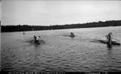 Regatta, Men's Double Canoe Race, Rosseau Lake, Muskoka Lakes 12 Aug. 1909