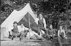 Unidentified group of men camping ca. 1907