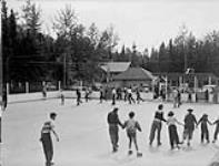 Skating on the roller rink - Prince Albert National Park c.a. 1945