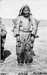 Canadian Arctic Expedition - 1916: Inuit woman carrying a load using leather head strap, Bernard Harbour, N.W.T. [Nunavut], July 1916 July 1916.