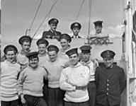 Officers and men of the motor torpedo boat M.T.B. 463 of the Canadian-manned 29th Flotilla, Royal Navy, Ramsgate, England, 19 May 1944 May 19, 1944.