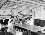 Interior view of Inuit quarters aboard the Eastern Arctic Patrol vessel C.G.S. C.D. Howe July 1951