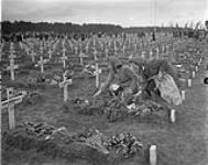 Women placing flowers on the graves of Canadian soldiers, Bergen-op-Zoom, Netherlands, 5 May 1946 May 5, 1946