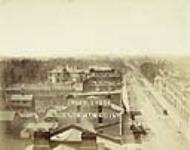 (4 part panorama) Toronto from top of Rossin House (S.E. corner of King and York Streets - view extending from King St. W. to York St. N 1856