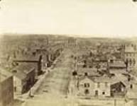 (4 part panorama) Toronto from top of Rossin House (S.E. corner of King and York Streets) - view extending from King St. W. to York St. N 1856