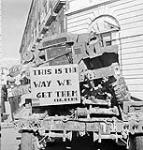 A Royal Canadian Electrical and Mechanical Engineers (R.C.E.M.E.) display supporting the Fifth Victory Bond campaign, Campobasso, Italy, 27 October 1943 October 27, 1943.
