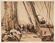 Sur le pont du navire l'ARDENT avant son départ 1857