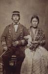 Portrait of Aboriginal peoples of B.C. - Captain Jack, Chief of the Rupert Indians with his wife ca. 1868-1878