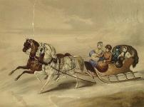 American mode of travelling in winter 1844.