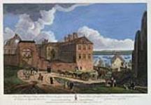 Vue de l'évêché et des ruines de la ville, depuis la côte entre la haute-ville et la basse-ville de Québec 1761