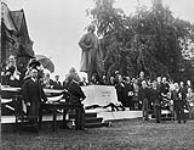 Prince of Wales' visit. The Prince of Wales unveils Sir Wilfrid Laurier's monument at Ottawa Aug. 1927