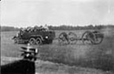 [Field artillery tractor taking part in militia training, Petawawa, Ont., 1934] 1934