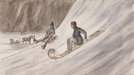 Navigant vers le cône de glace à Montmorency, 1842