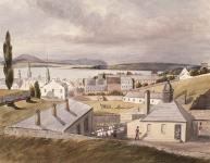 Depuis les remparts, vue des casernes à l'épreuve des éclats, Québec 1840