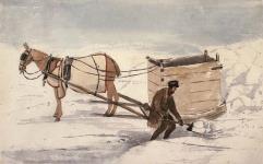 Duron ? and Old Twelve-pound-ten Carrying away Snow décembre 1838
