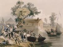 Attack & defeat of rebels at Dickinson Landing, Upper Canada 1840.