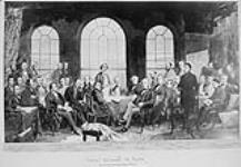 Photograph of painting by Robert Harris, entitled "Conference at Quebec in October 1864, to Settle the Basis of A Union of the British North American Provinces" 1864