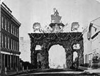 Arch erected opposite 113 and 114 Sparks Street 1860.