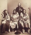 Blackfoot and Blood chiefs who did not participate in the North West Rebellion of 1885 aand who were brought to Ontario by the federal government for the unveiling of the Brant Memorial [left to right: One Spot, Red Crow, Jean L'Heureux, and North Axe] 13 Oct. 1886