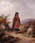 Jeune fille indienne avec des paniers 1846-1872