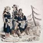 [Three Huron-Wendat Chiefs, Residing at La Jeune Lorette (Wendake), Near Quebec, In their National Costume. Michel Tsioui (Teacheandale. Chief of the Warriors); Stanislas Coska (Aharathaha. Second Chief of the Council); André Romain (Tsouhahissen, Chief of the Council)] Original title: Three Chiefs of The Huron Indians, Residing at La Jeune Lorette, Near Quebec, In their National Costume. Michel Tsioui. Teacheandale. Chief of the Warriors; Stanislas Coska. Aharathaha. Second Chief of the Council; André Romain, Tsouhahissen, Chief of the Council 1825.