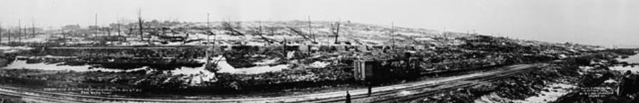 View from the waterfront of damage caused by the Halifax Explosion 6 Dec. 1917