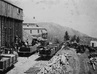 First train of ore from the Le Roi Mine ca. 1901