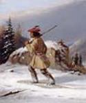 Indian Hunter on Snowshoes 1858-1860