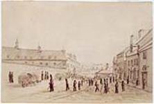 Quebec Market Place (A Street in Quebec City) ca. 1830