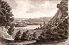 Vue de montagnes, d'une rivière et de bâtiments after 1823