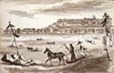 Traîneaux des habitants sur la glace avec vue de Québec à l'arrière-plan after 1823