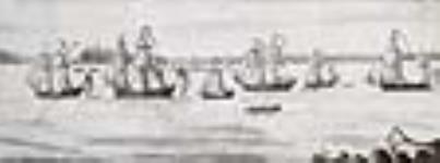 His Majesty's Vessels on Lake Champlain commanded by Commodore Thomas Pringle, R.N., including the ships H.M. Carleton, Inflexible, Maria, Convert, Thunderer, as well as a long boat and some gun boats 11 octobre 1776