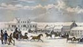 Tandem Club Assembling in Front of Dalhousie College, Halifax, N. S juillet 1841