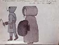 Canadian man and woman in their winter dress, Quebec 21 novembre 1805.