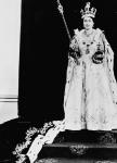 H.M. Queen Elizabeth II wearing her Coronation robes and regalia June 1953