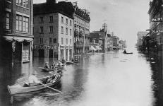 Flood on McGill Street, looking south from Notre-Dame Street Apr. 1886