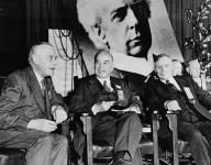 Hon. Louis St. Laurent, Rt. Hon. Mackenzie King and Hon. J.G. Gardiner at the National Liberal Convention 5 - 7 Aug. 1948