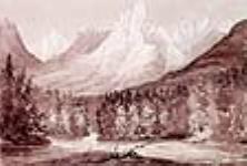 Les Rocheuses vues du poste de mouillage sur le fleuve Columbia 2 May 1846