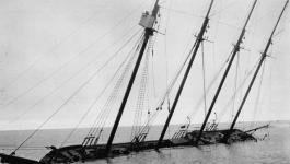 Four-masted motor vessel ARCTIC crushed in an ice pack five miles south of Barrow 1924
