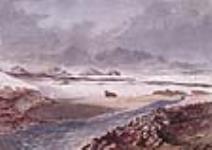 La chaîne de montagnes des États-Unis et le cap Joseph Henry depuis le ravin nord, île d'Ellesmere ca April 23, 1876