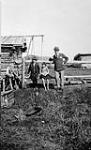 Mr. Stamp and daughters on farm in Peace River country, Alberta 1928