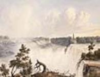 Les chutes américaines depuis l'île Goat ca. 1845