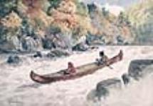 Canoe Shooting the Rapids ca 1870