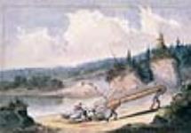 Portaging a Canoe ca. 1860