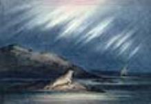 Aurora Borealis with Seal in Foreground ca. 1860