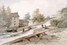 Glissoire à bois et radeau, à Bytown, Canada-Ouest ca 1851