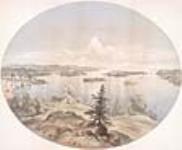 Une journée calme d'été dans les Mille Îles, fleuve Saint-Laurent, Canada 1860