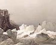Traîneau tiré sur des blocs de glace, avril 1853 1854