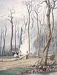 Burning Fallen Trees in A Girdled Clearing 1841